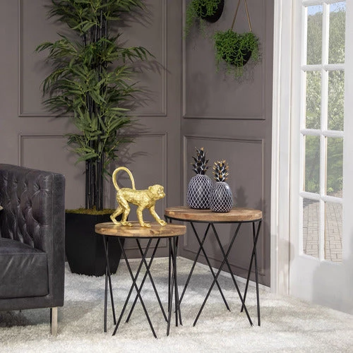 Sagebrook Polyresin 11" Walking Monkey Figurine, Gold