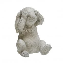Sagebrook S/3 Polyresin No Hear/Speak/See Bunnies, Gray Home Decor