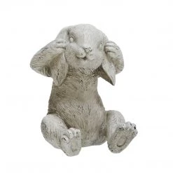Sagebrook S/3 Polyresin No Hear/Speak/See Bunnies, Gray Home Decor