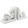 Sagebrook S/2 Ceramic 7"H Reading Monkey Bookends, White Home Decor