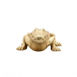 Sagebrook Polyresin 16" Crocodile Figurine, Gold Home Decor
