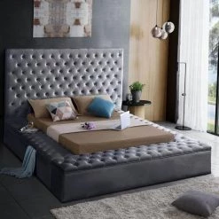 Meridian Furniture Bliss Velvet Bed Bedroom