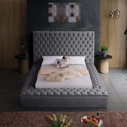 Meridian Furniture Bliss Velvet Bed Bedroom