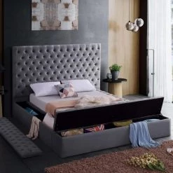 Meridian Furniture Bliss Velvet Bed Bedroom