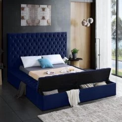 Meridian Furniture Bliss Velvet Bed Bedroom
