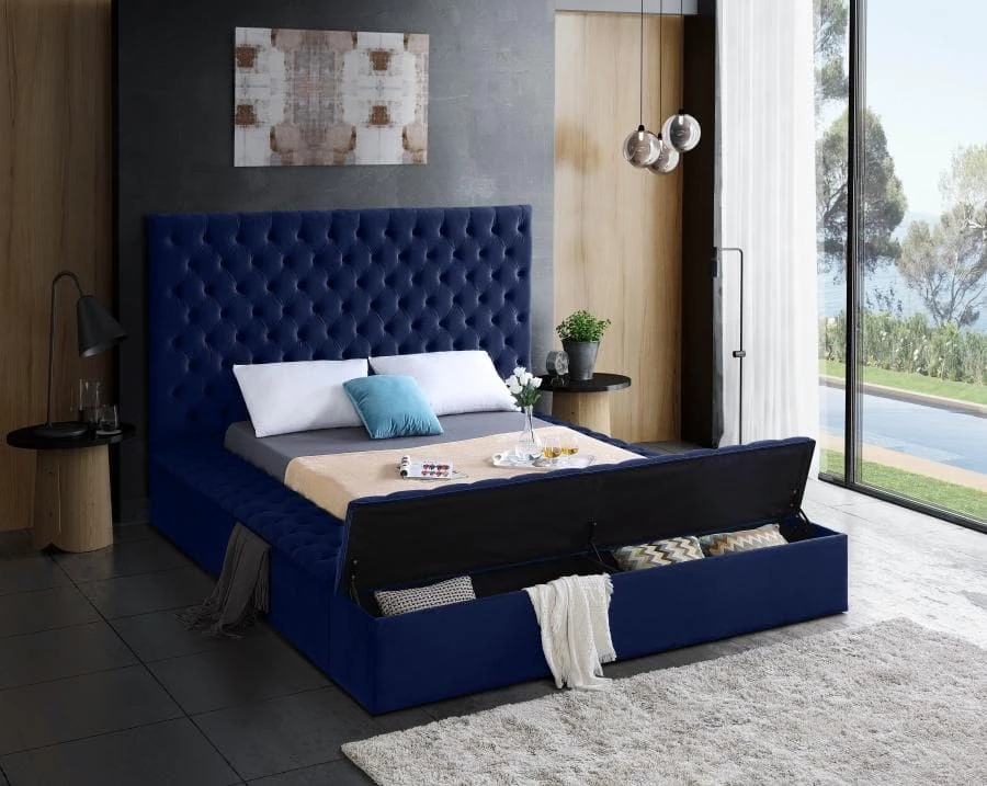 Meridian Furniture Bliss Velvet Bed Bedroom