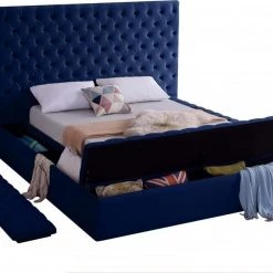 Meridian Furniture Bliss Velvet Bed Bedroom