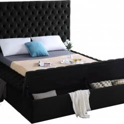 Meridian Furniture Bliss Velvet Bed Bedroom
