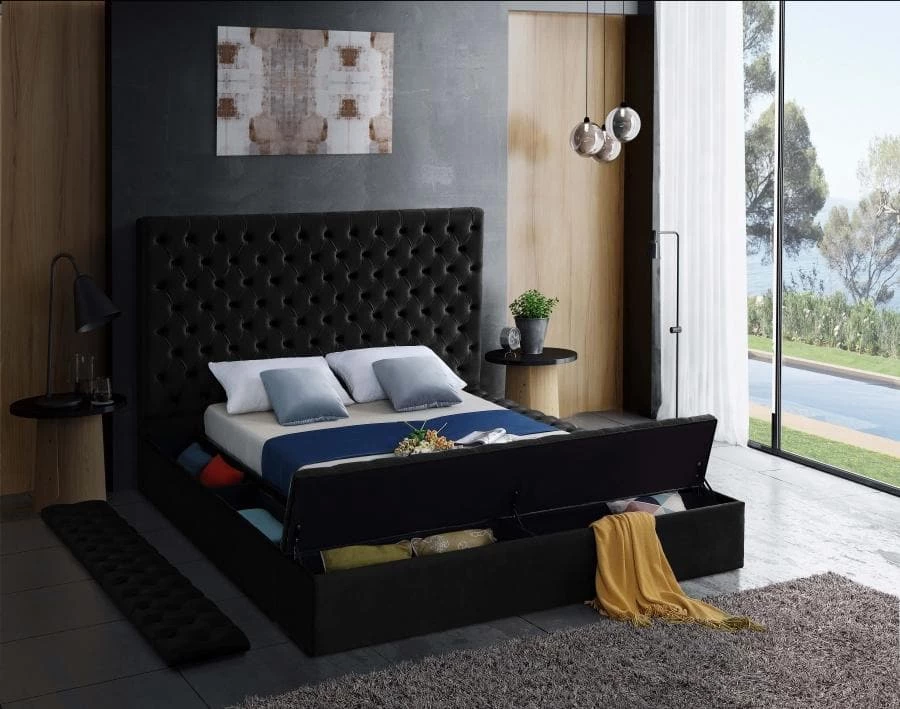 Meridian Furniture Bliss Velvet Bed Bedroom