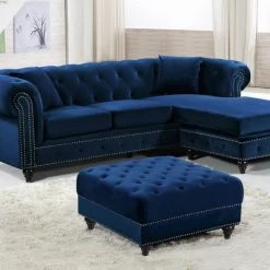 Meridian Furniture Sabrina Velvet Reversible 2 Piece Sectional