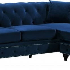 Meridian Furniture Sabrina Velvet Reversible 2 Piece Sectional