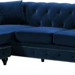 Meridian Furniture Sabrina Velvet Reversible 2 Piece Sectional