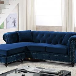 Meridian Furniture Sabrina Velvet Reversible 2 Piece Sectional