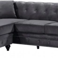 Meridian Furniture Sabrina Velvet Reversible 2 Piece Sectional