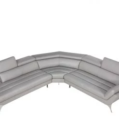 VIG Living Room Divani Casa Graphite - Modern Leather Left Facing Sectional Sofa