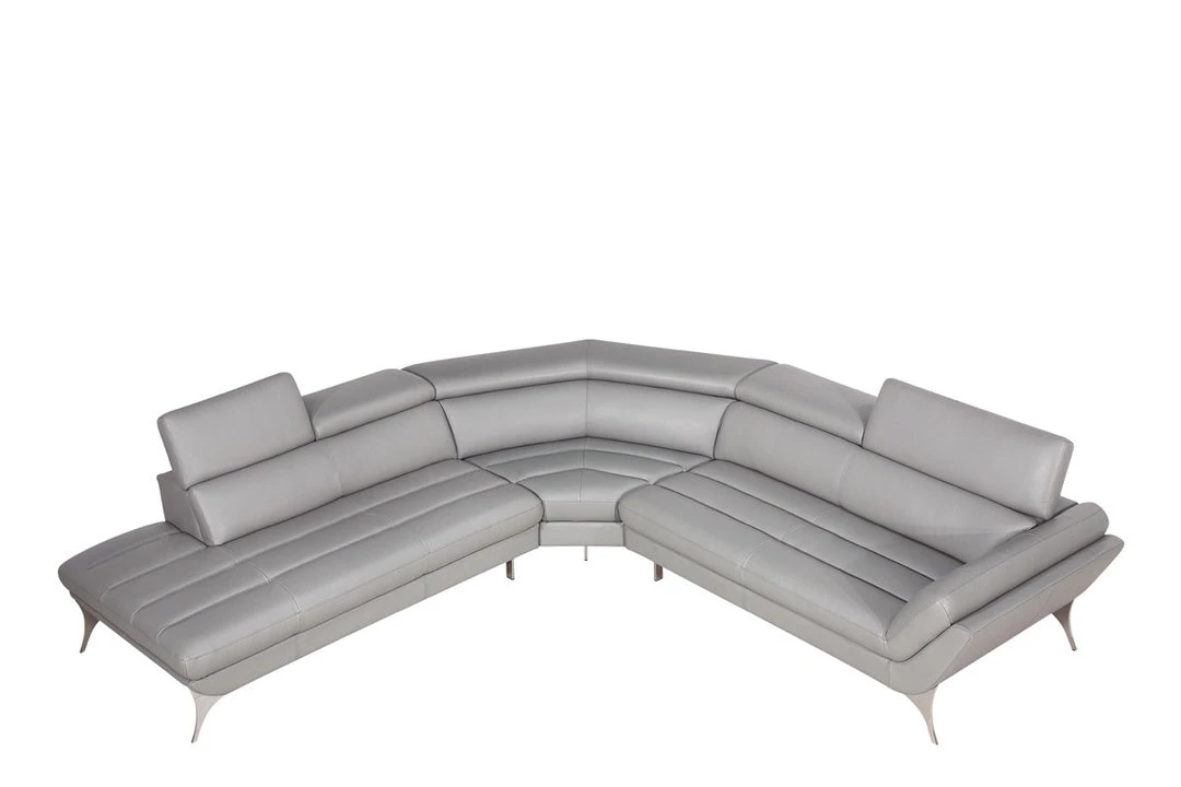 VIG Living Room Divani Casa Graphite - Modern Leather Left Facing Sectional Sofa