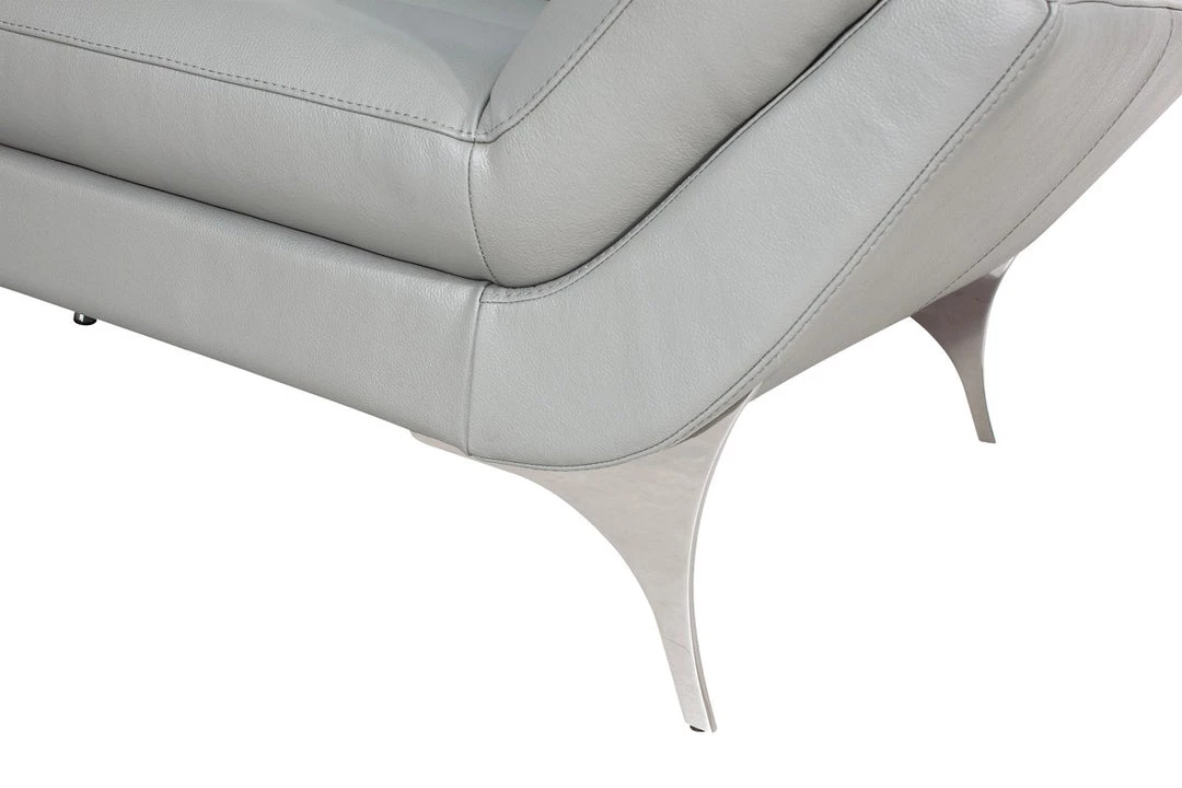 VIG Living Room Divani Casa Graphite - Modern Leather Left Facing Sectional Sofa