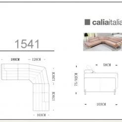 VIG Living Room Divani Casa Graphite - Modern Leather Left Facing Sectional Sofa