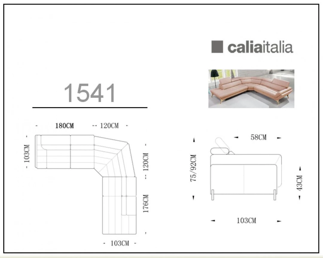 VIG Living Room Divani Casa Graphite - Modern Leather Left Facing Sectional Sofa