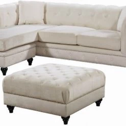 Meridian Furniture Sabrina Velvet Reversible 2 Piece Sectional