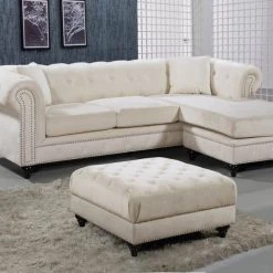 Meridian Furniture Sabrina Velvet Reversible 2 Piece Sectional