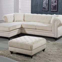 Meridian Furniture Sabrina Velvet Reversible 2 Piece Sectional