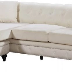 Meridian Furniture Sabrina Velvet Reversible 2 Piece Sectional