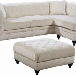 Meridian Furniture Sabrina Velvet Reversible 2 Piece Sectional