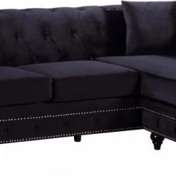 Meridian Furniture Sabrina Velvet Reversible 2 Piece Sectional