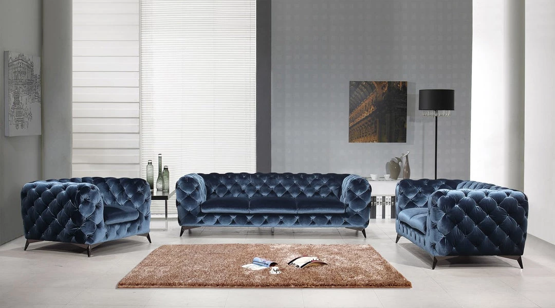 VIG Divani Casa Delilah Modern Fabric Sofa Set Living Room