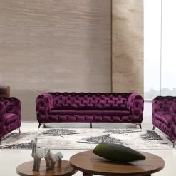 VIG Living Room Divani Casa Delilah Velour Sofa Set