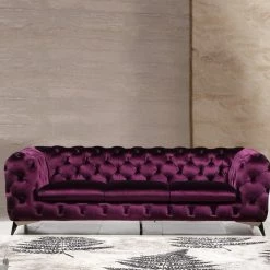 VIG Living Room Divani Casa Delilah Modern Purple Fabric Sofa