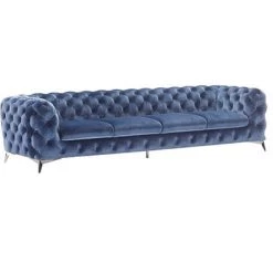 VIG Divani Casa Delilah Modern Blue Sofa & Chair Set Living Room