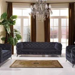 VIG Divani Casa Delilah Modern Fabric Sofa Set Living Room