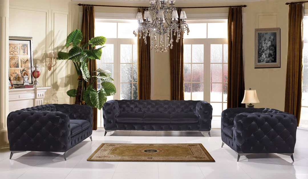 VIG Divani Casa Delilah Modern Fabric Sofa Set Living Room