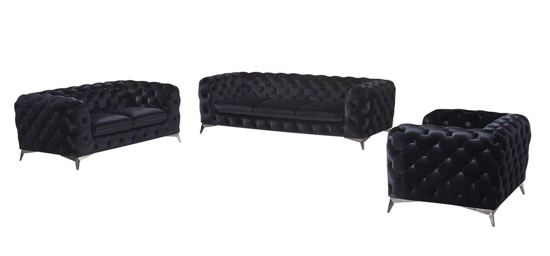 VIG Divani Casa Delilah Modern Fabric Sofa Set Living Room