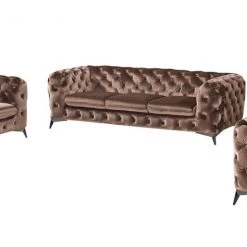 VIG Divani Casa Delilah Modern Fabric Sofa Set Living Room