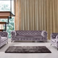 VIG Divani Casa Delilah Modern Fabric Sofa Set Living Room