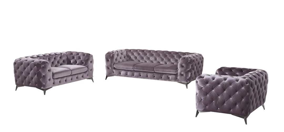 VIG Divani Casa Delilah Modern Fabric Sofa Set Living Room