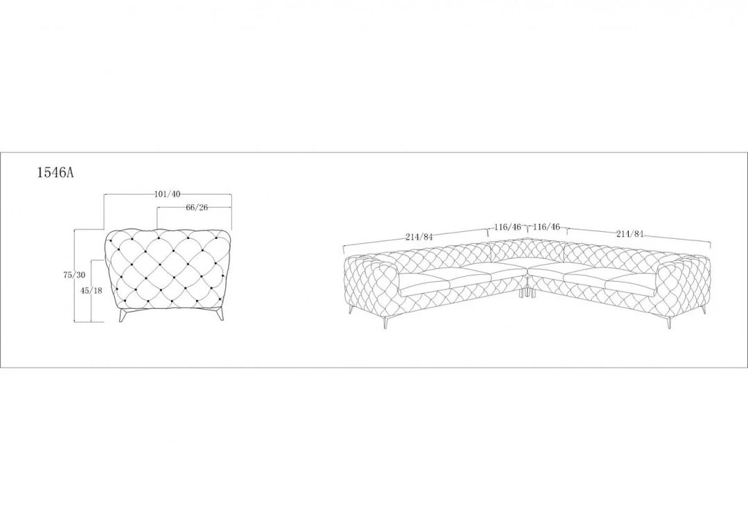 VIG Divani Casa Delilah - Modern Fabric Sectional Sofa Living Room