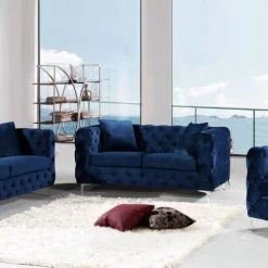 Meridian Furniture Scarlett Velvet Sofa Living Room