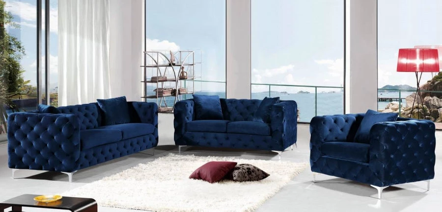 Meridian Furniture Scarlett Velvet Sofa Living Room