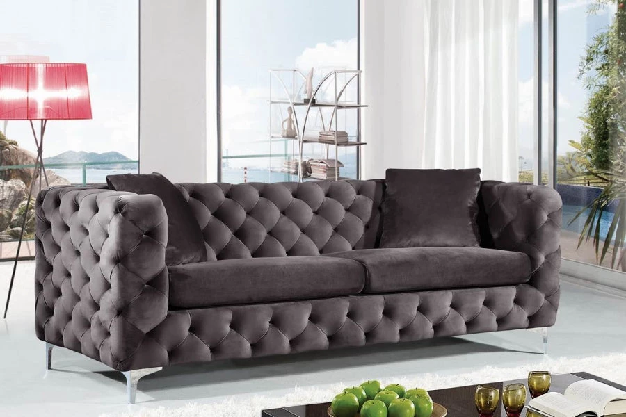 Meridian Furniture Scarlett Velvet Sofa Living Room
