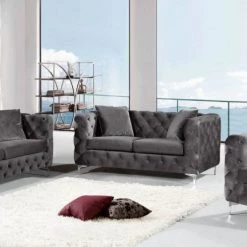 Meridian Furniture Scarlett Velvet Sofa Living Room