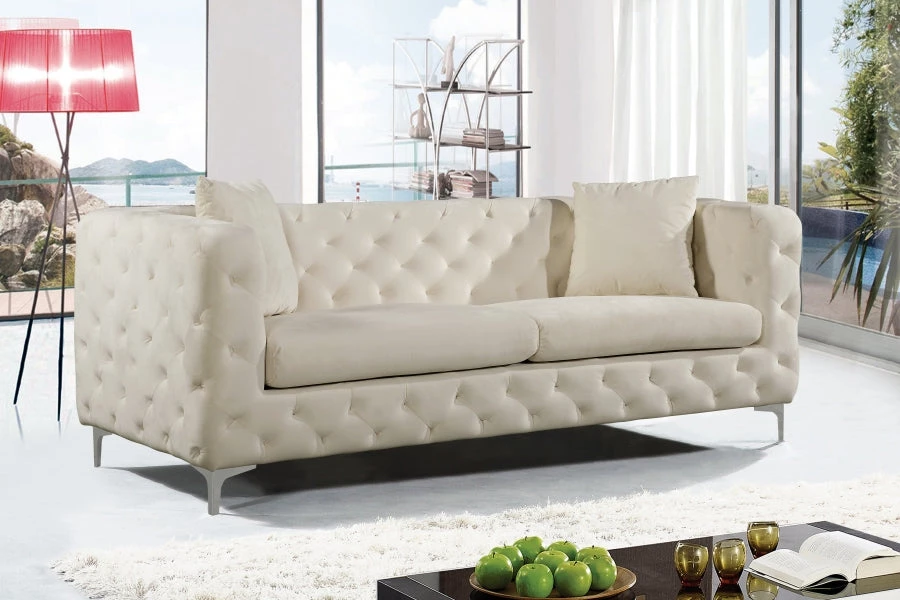 Meridian Furniture Scarlett Velvet Sofa Living Room