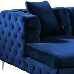 Meridian Furniture Gail Velvet 3 Piece Sectional Living Room