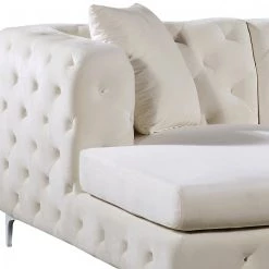 Meridian Furniture Gail Velvet 3 Piece Sectional Living Room