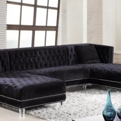 Meridian Furniture Moda Velvet 3pc. Sectional Living Room