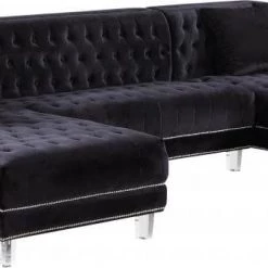 Meridian Furniture Moda Velvet 3pc. Sectional Living Room