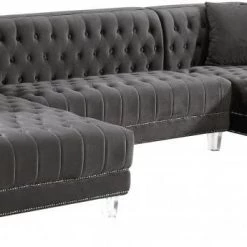 Meridian Furniture Moda Velvet 3pc. Sectional Living Room